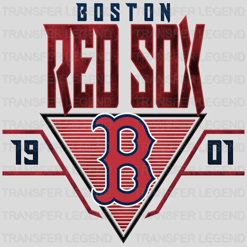 Boston Red Sox MLB Vintage B Logo Typography - DTF Iron On Transfer