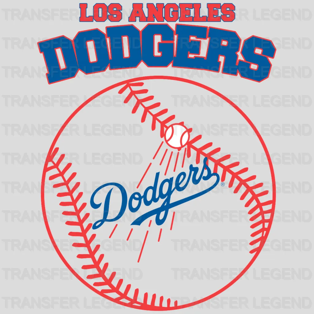 Los Angeles Dodgers MLB Circle Logo With Stitch - DTF Iron On Transfer