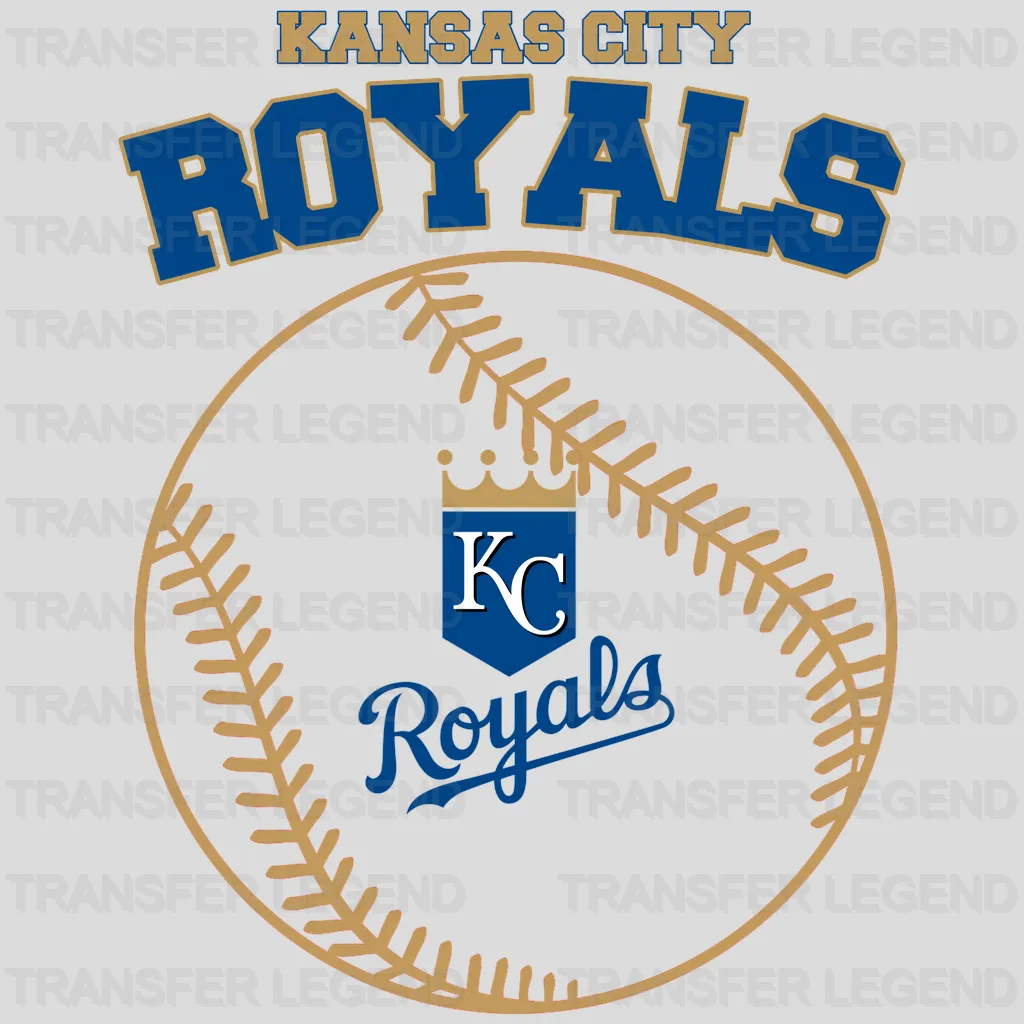 Kansas City Royals MLB Circle Logo With Stitch - DTF Iron On Transfer