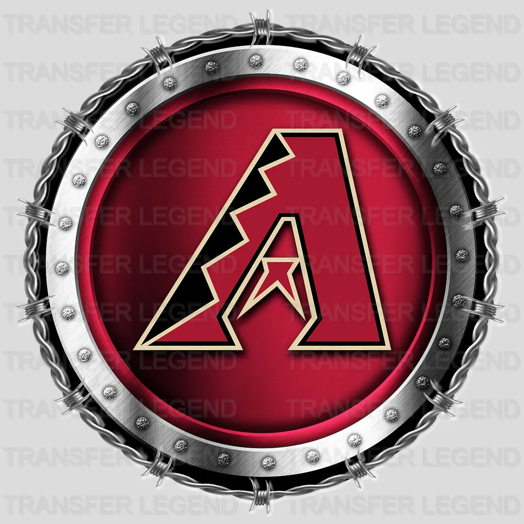 Arizona Diamondbacks MLB Chrome Metal Circle Badge 3D - DTF Iron On Transfer