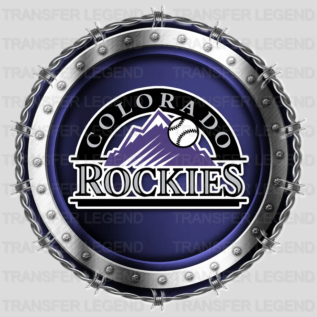 Colorado Rockies MLB Chrome Metal Circle Badge 3D - DTF Iron On Transfer