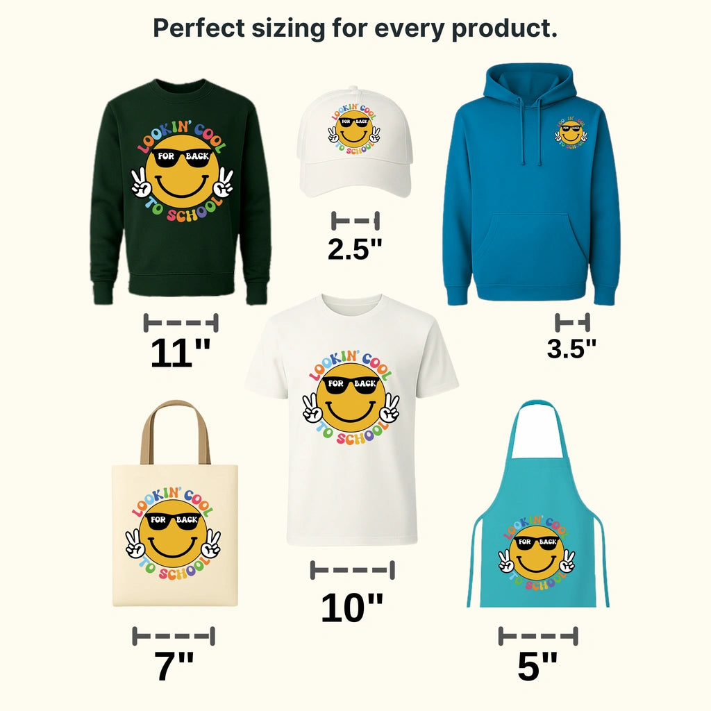 Smiley Lookin' Cool For Back To School - Back To School DTF Transfer - transferlegend