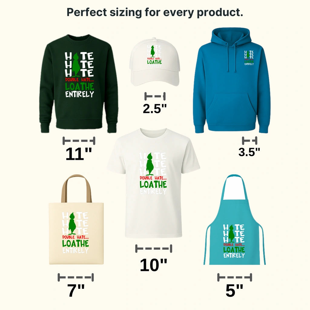 Hate Hate Hate Double Hate Loathe Entirely Grinch Design, Christmas Design, Dtf Heat Transfer - transferlegend