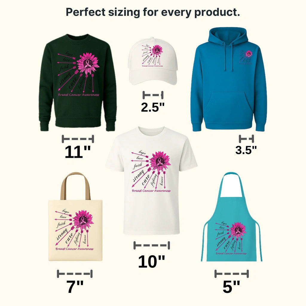 Flower Arrows Brea Cancer Awareness Design - DTF heat transfer - transferlegend
