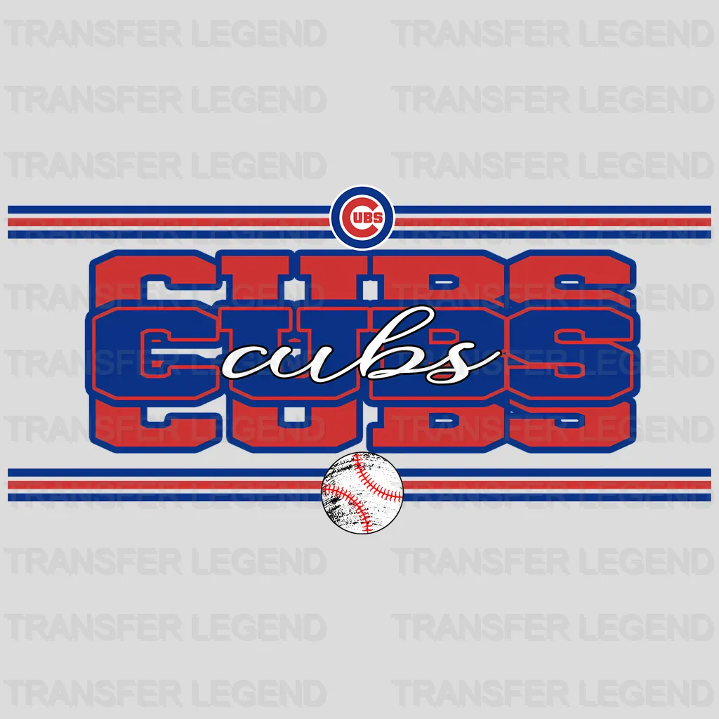 Chicago Cubs MLB Text Logo Banner Graphic - DTF Iron On Transfer