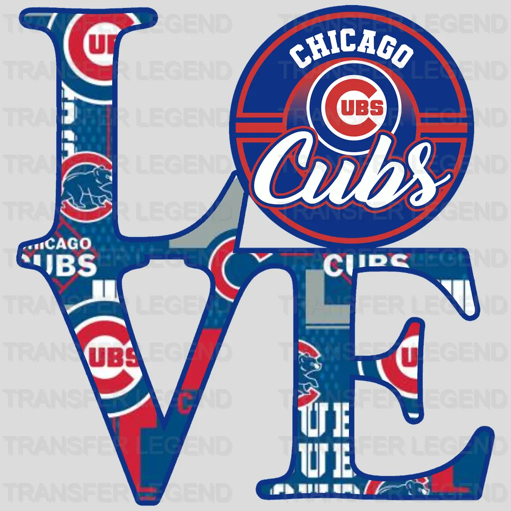 Chicago Cubs MLB Love DTF Iron On Transfer