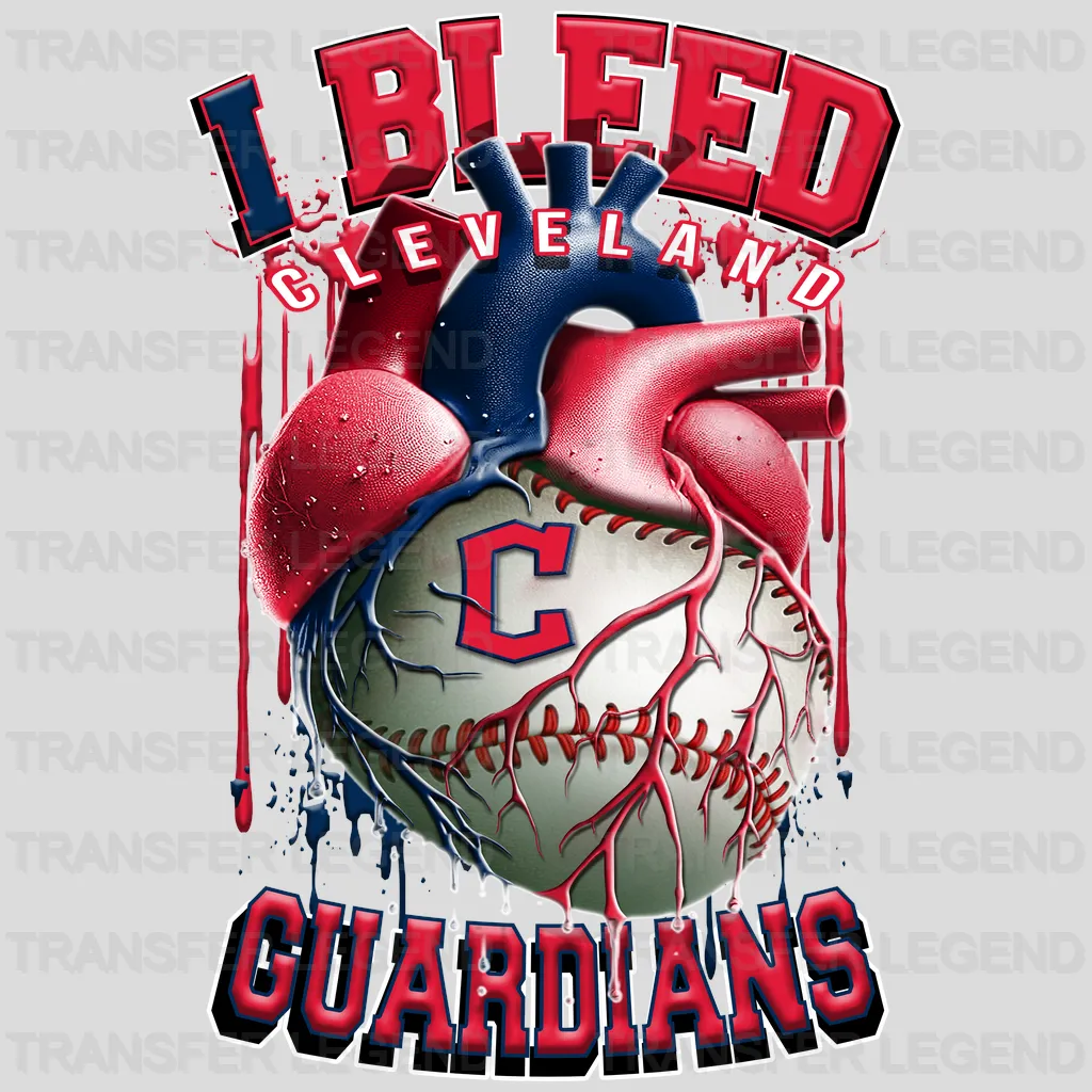 Cleveland Guardians MLB I Bleed Red DTF Iron On Transfer