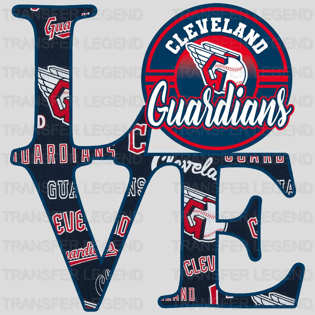 Cleveland Guardians MLB Love DTF Iron On Transfer