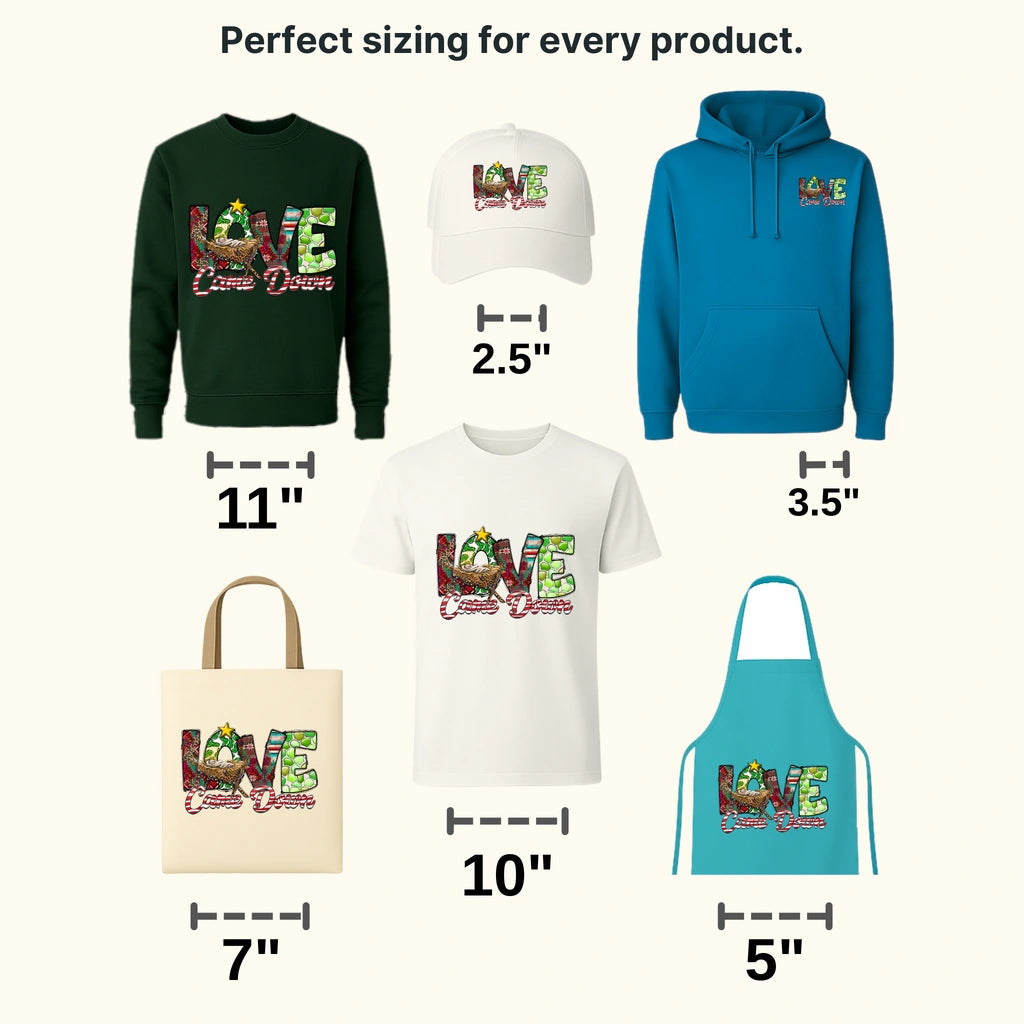 LOVE CAME DOWN Christmas Design - DTF heat transfer - transferlegend