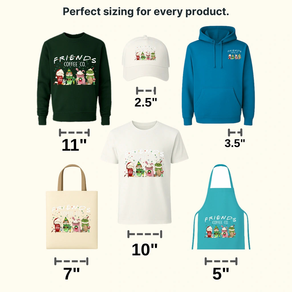 FRIENDS COFFEE AND CO. , Christmas Design, Dtf Heat Transfer - transferlegend