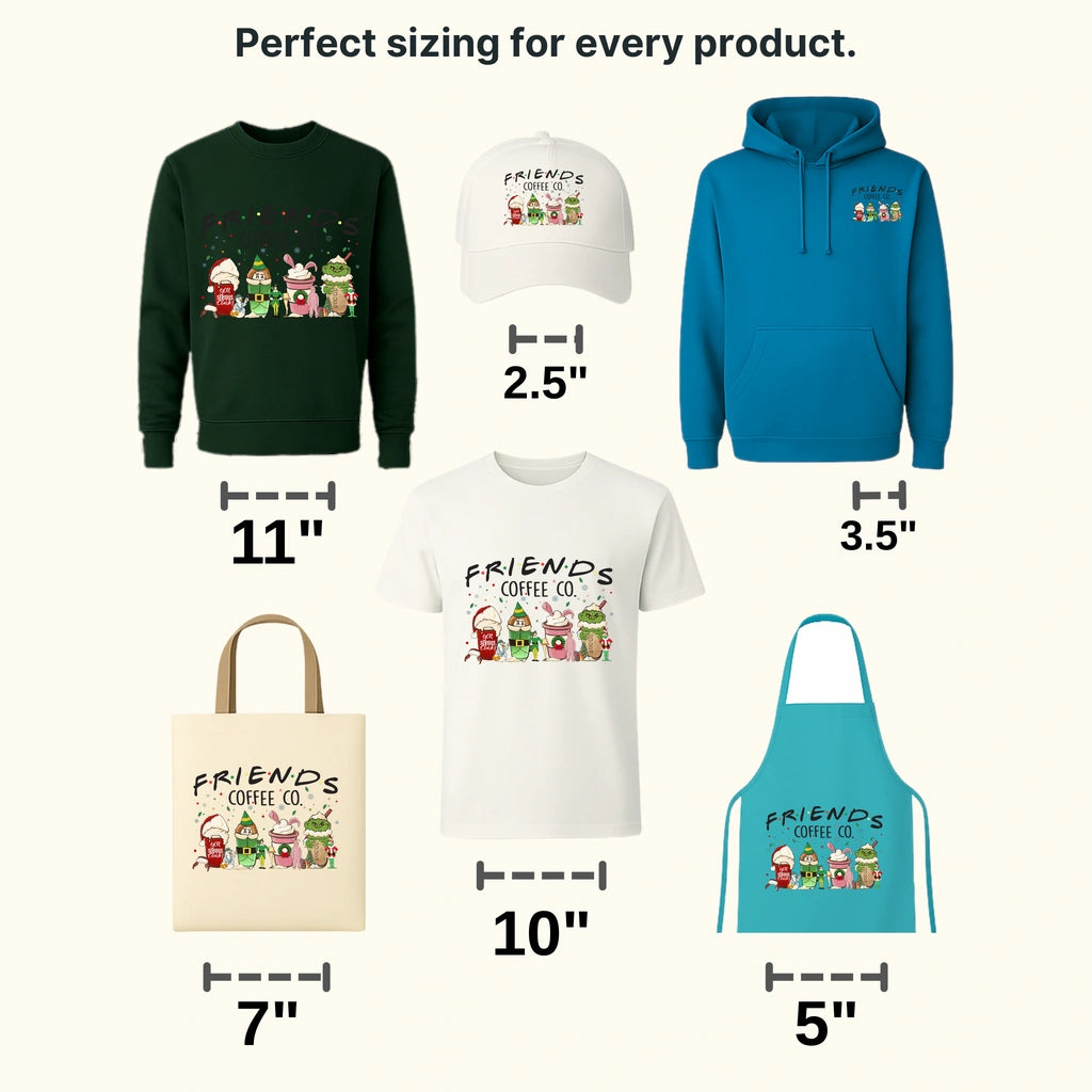 FRIENDS COFFEE AND CO. , Christmas Design, Dtf Heat Transfer - transferlegend