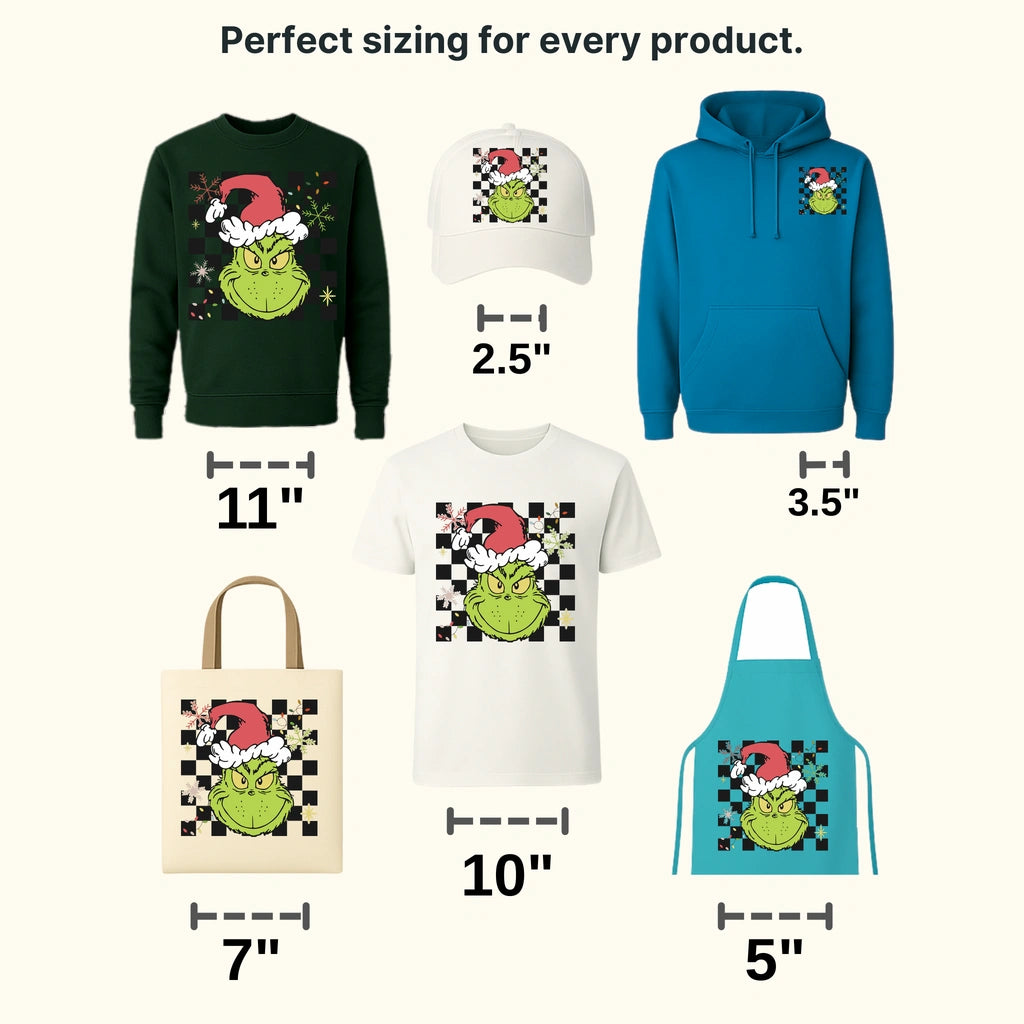 GRINCH CHCK Christmas Design, Christmas Design, Dtf Heat Transfer - transferlegend