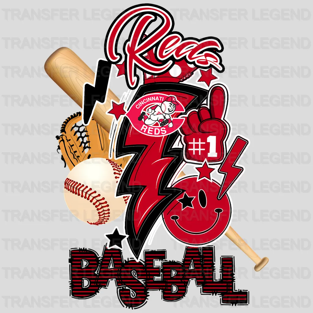 Cincinnati Reds MLB Gear Composition - DTF Iron On Transfer