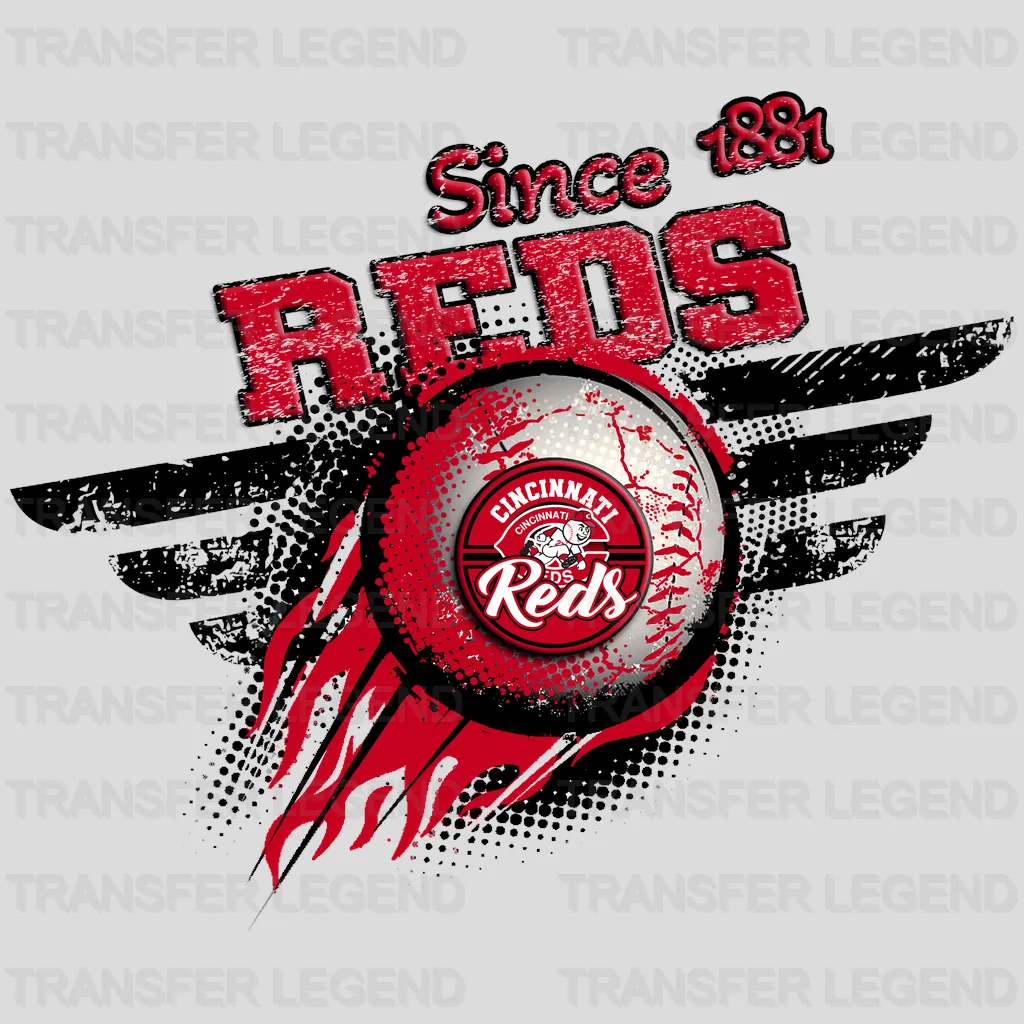 Cincinnati Reds MLB Winged Logo Vintage Emblem - DTF Iron On Transfer