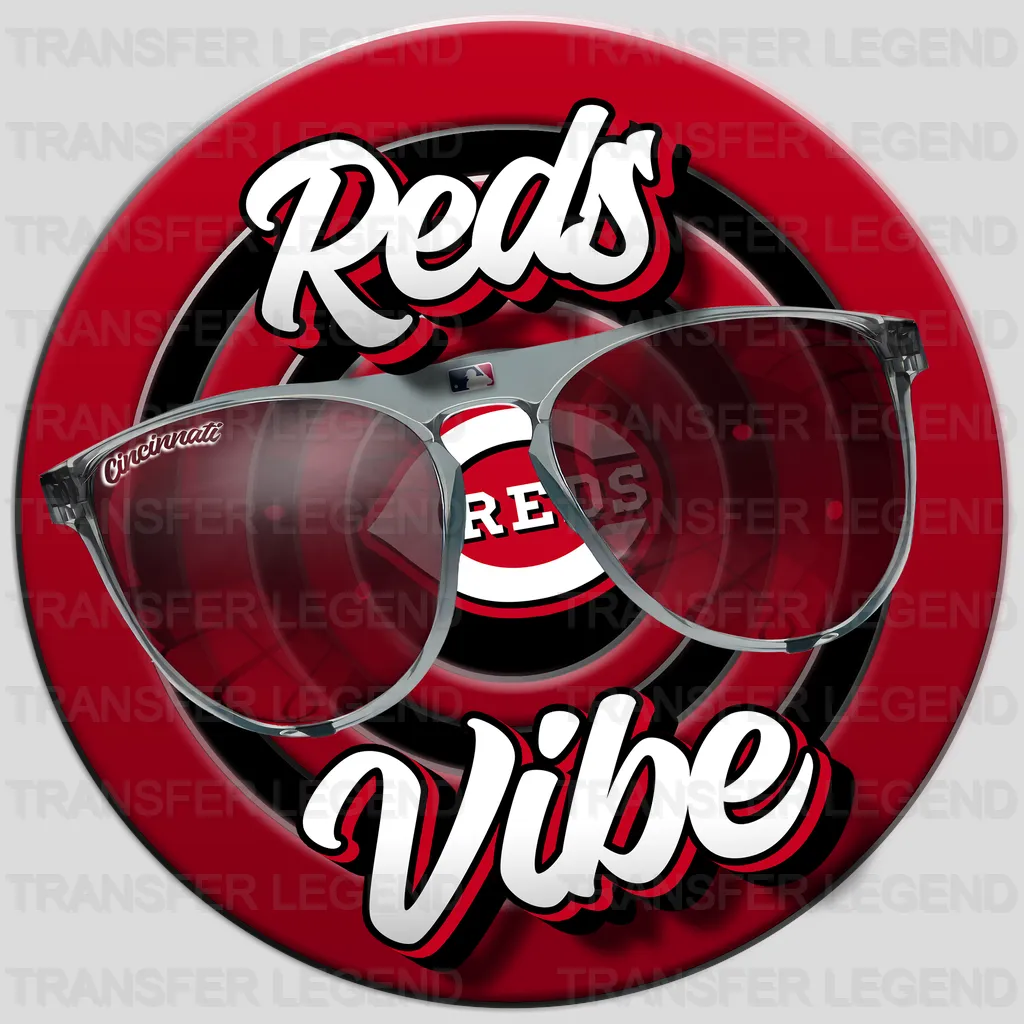 Cincinnati Reds MLB Reds Vibe DTF Iron On Transfer