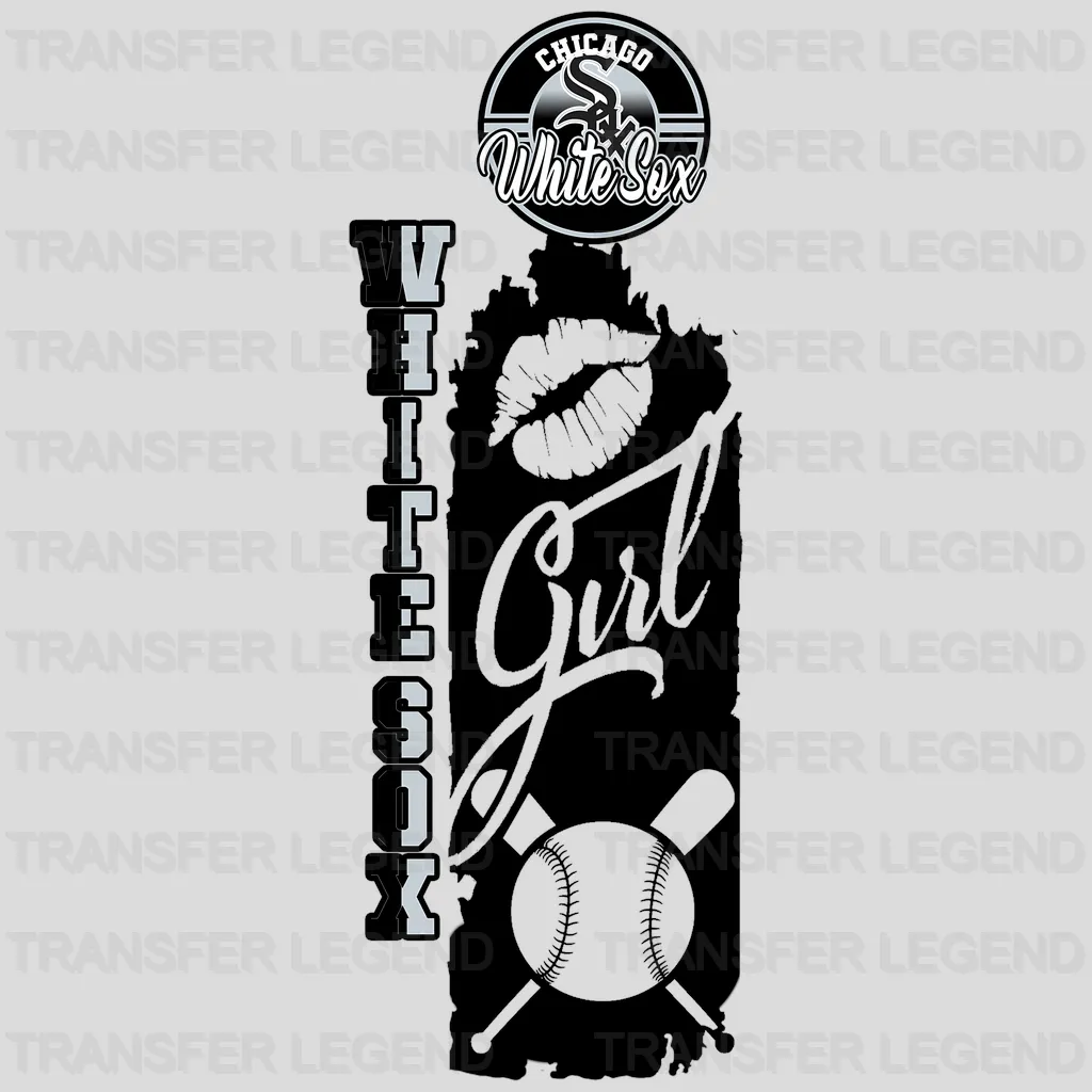 Chicago White Sox MLB Vertical Bookmark Style Strip Logo - DTF Iron On Transfer