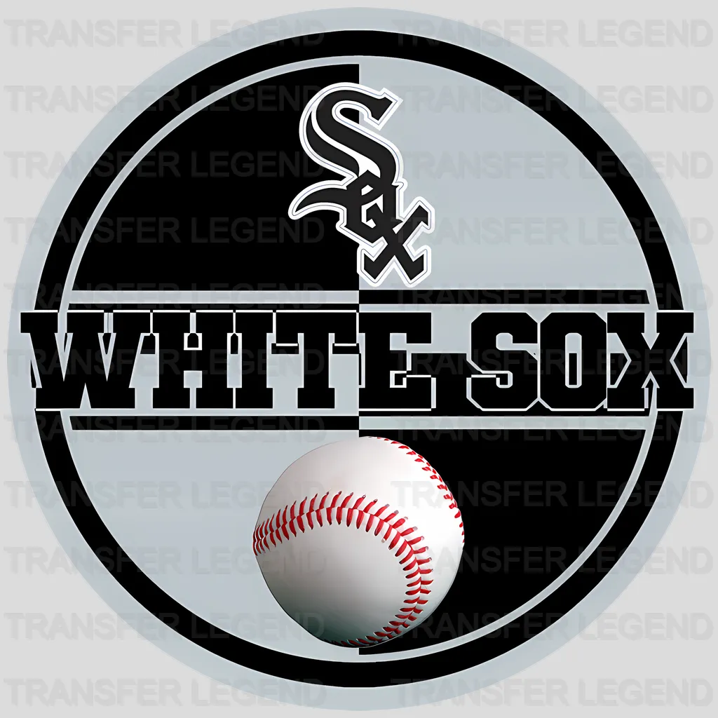 Chicago White Sox MLB Circle Logo With Stitch - DTF Iron On Transfer