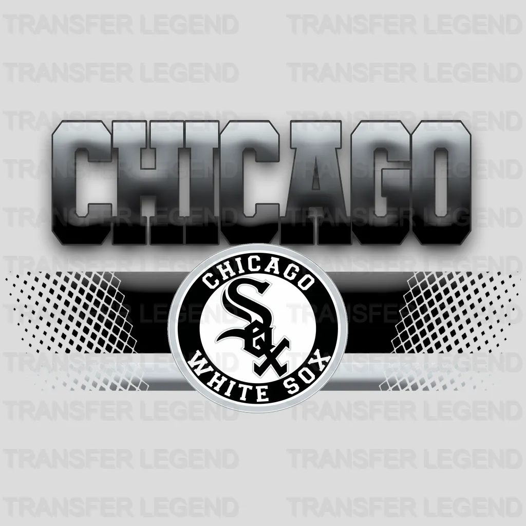 Chicago White Sox MLB Metallic Bar Logo - DTF Iron On Transfer
