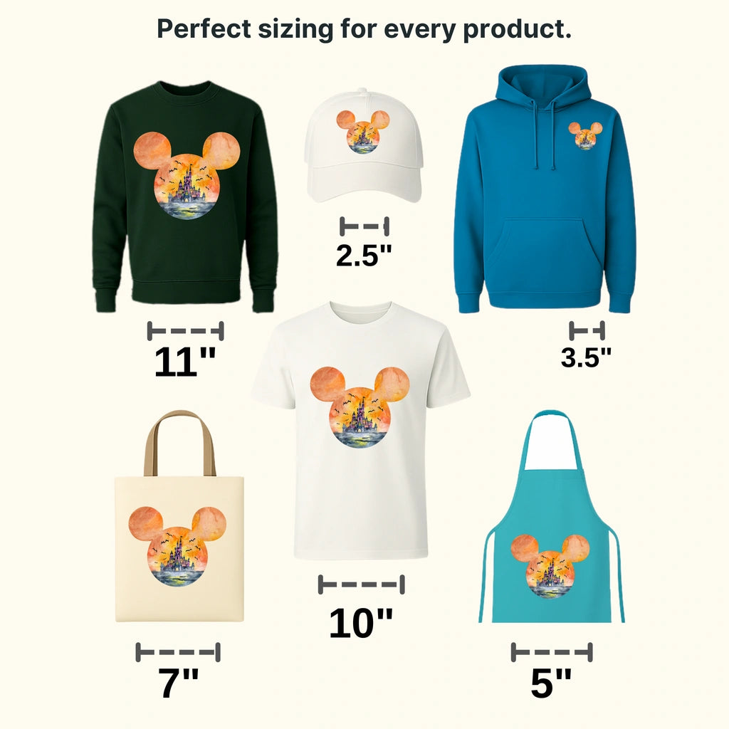 Castle Mouse And Mi Head Design - DTF heat transfer - transferlegend