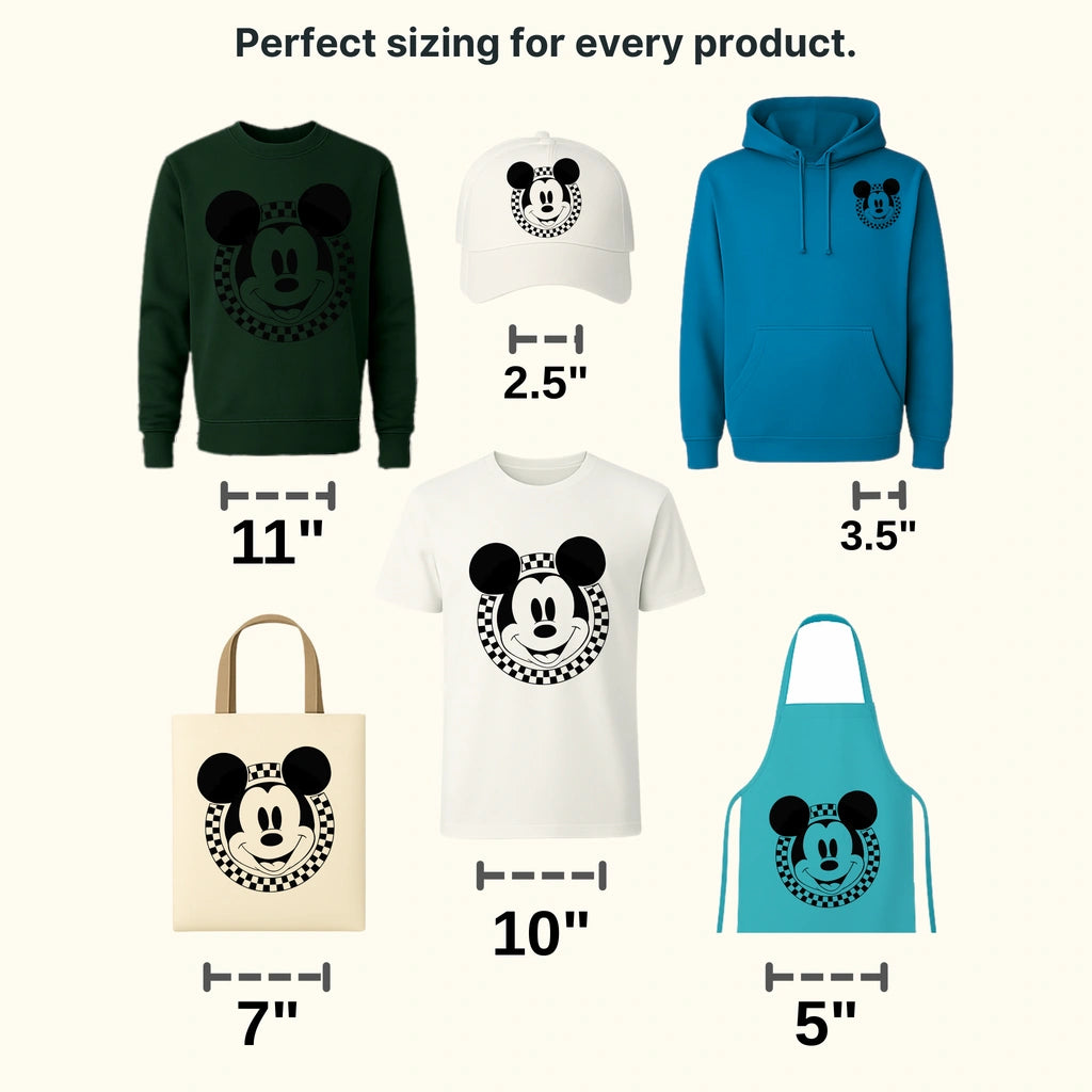 Checkered Mouse Design - DTF heat transfer - transferlegend