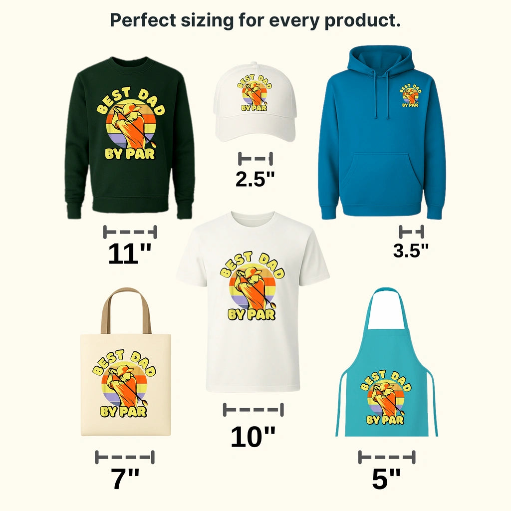 Best Dad By Par Daddy Father's Day Golfer Design - DTF heat transfer - transferlegend