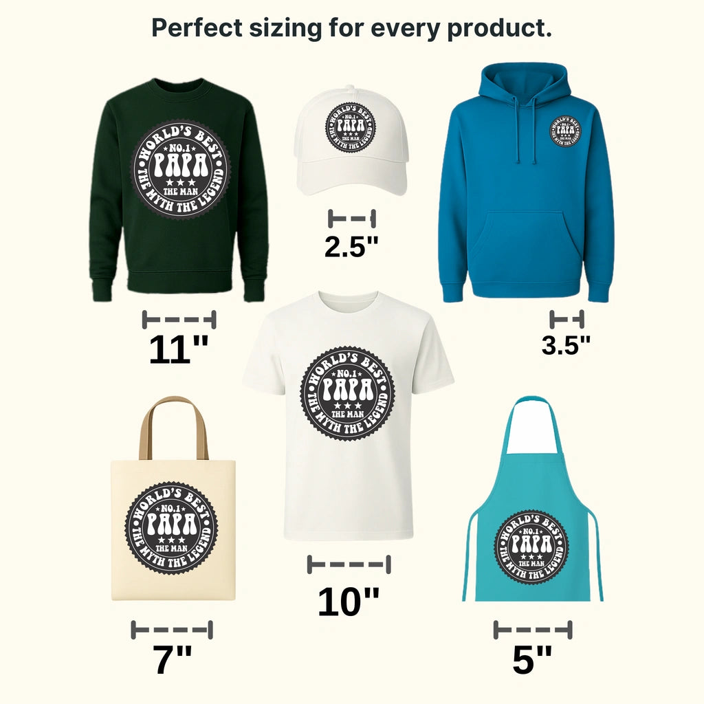 World's Best No.1 Papa The Man The Myth The Legend Design - DTF heat transfer - transferlegend