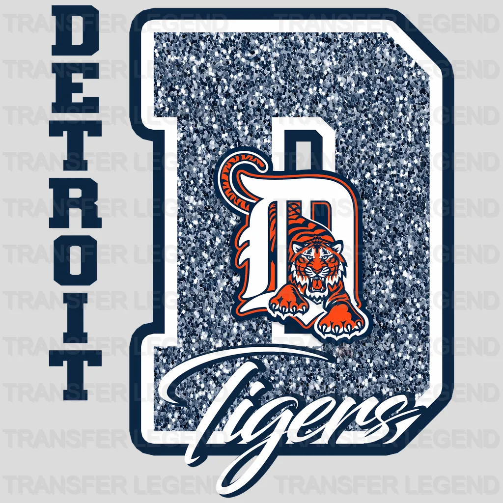 Detroit Tigers MLB Glitter Chenille Letter D Logo - DTF Iron On Transfer