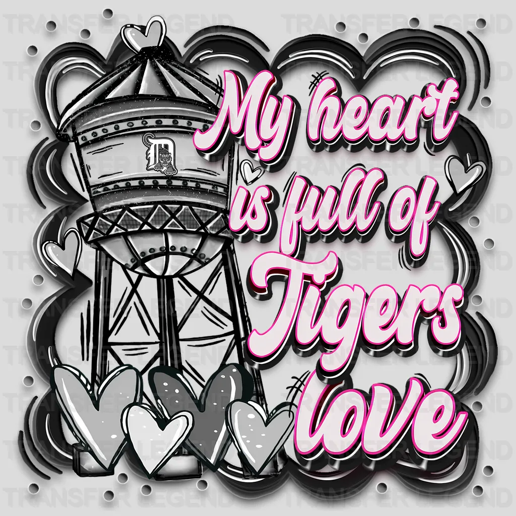 Detroit Tigers MLB My Heart Is Full DTF Iron On Transfer