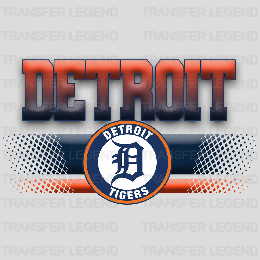 Detroit Tigers MLB Metallic Bar Logo - DTF Iron On Transfer