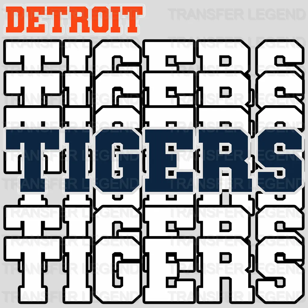 Detroit Tigers MLB Psychotic Tigers Girl DTF Iron On Transfer