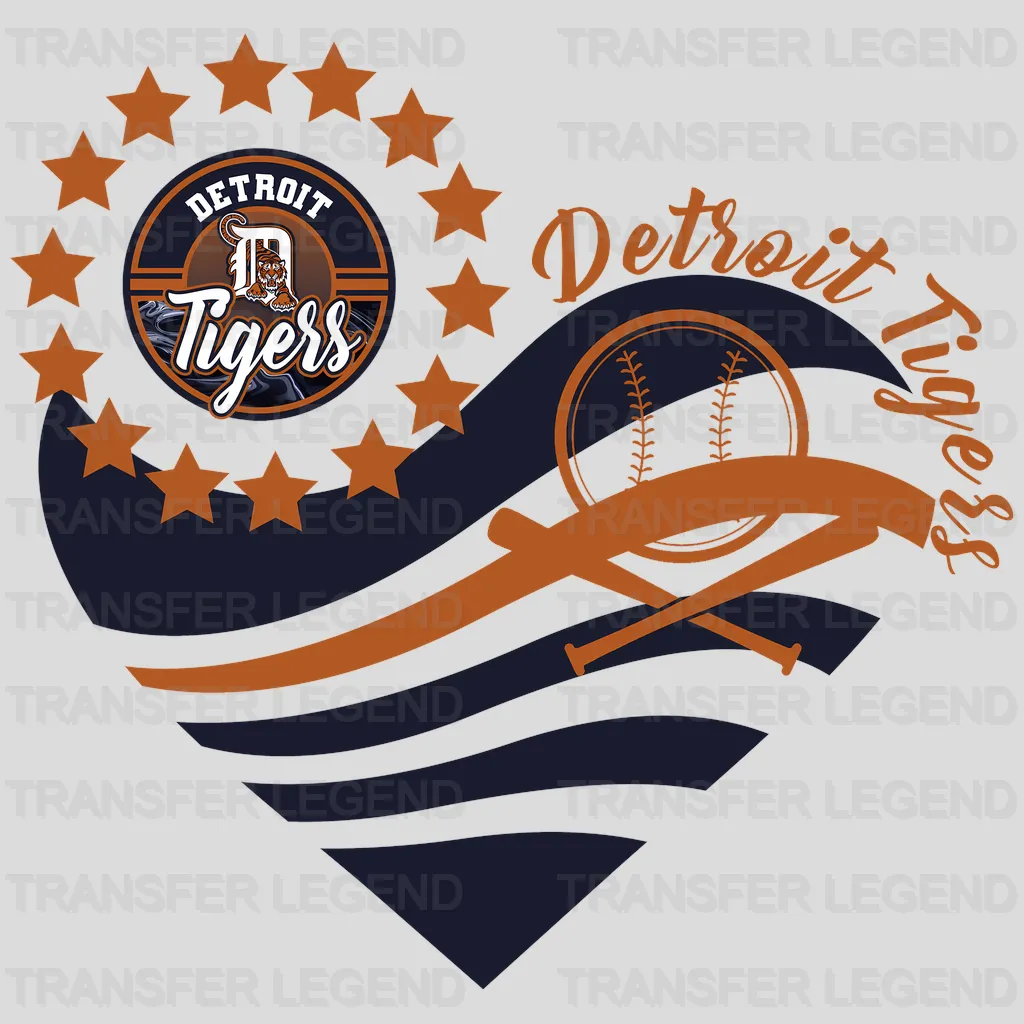 Detroit Tigers MLB Paws Mascot With Foam Finger Cartoon - DTF Iron On Transfer