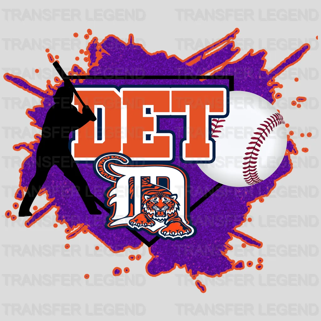 Detroit Tigers MLB Distressed Flag Heart Shape - DTF Iron On Transfer