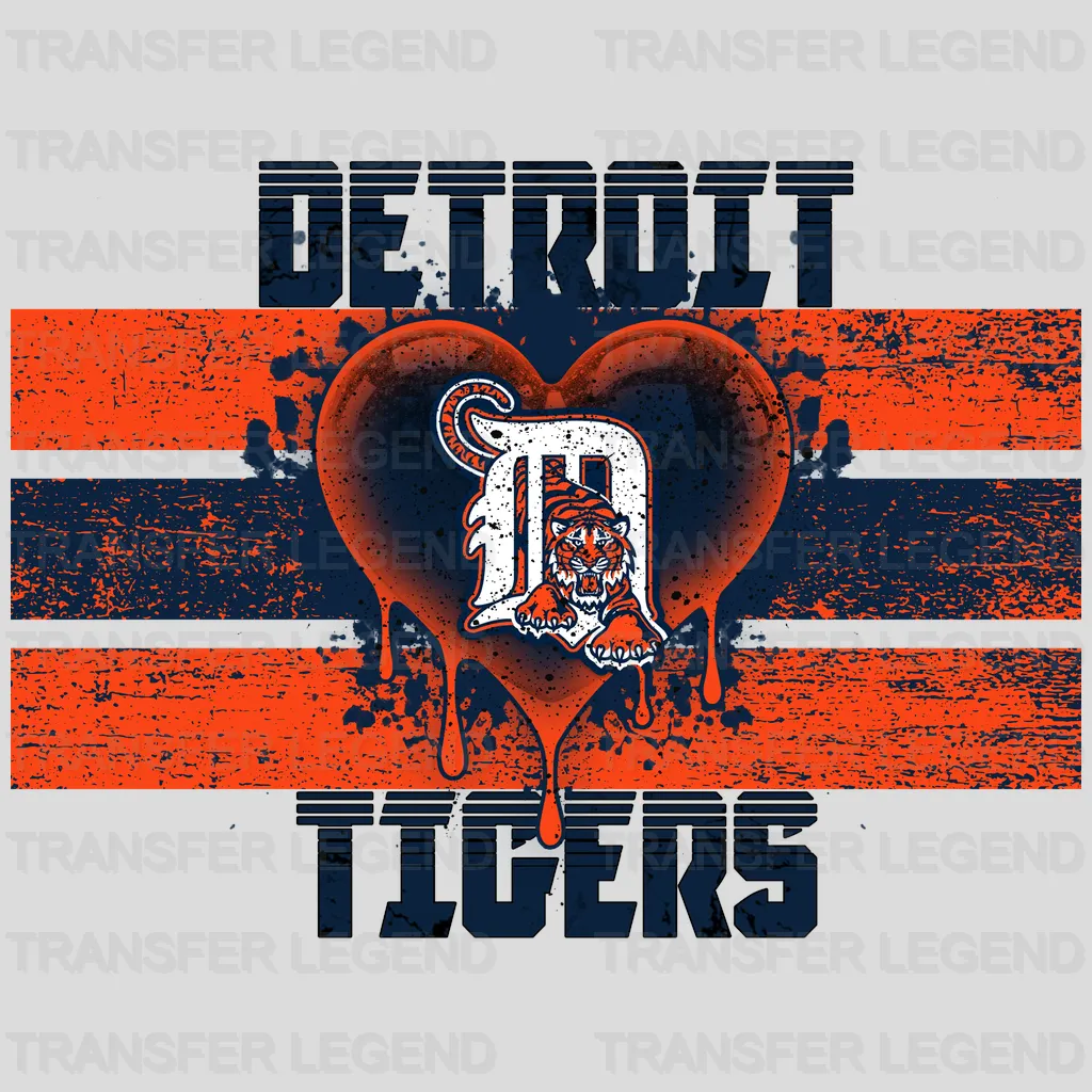 Detroit Tigers MLB Realistic Anatomical Heart Art - DTF Iron On Transfer