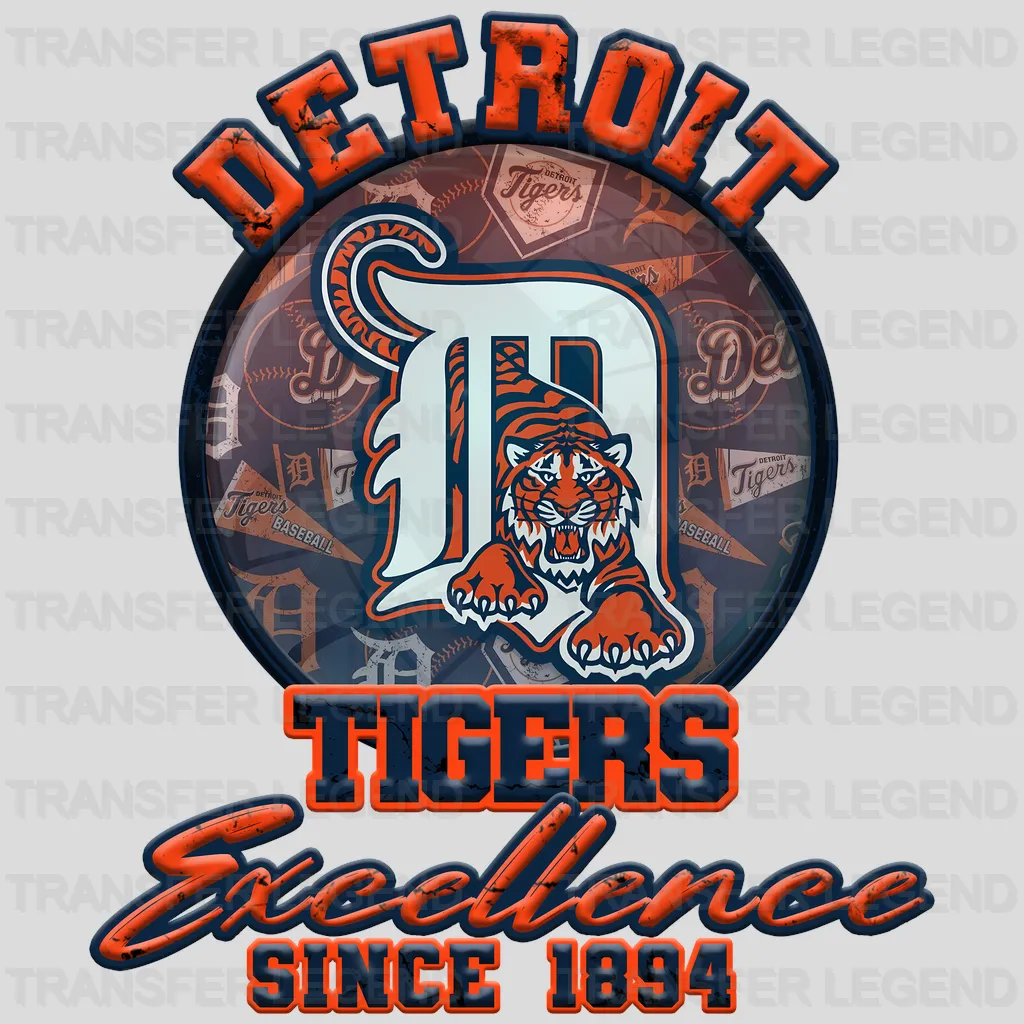 Detroit Tigers MLB Excellence Since 1901 DTF Iron On Transfer