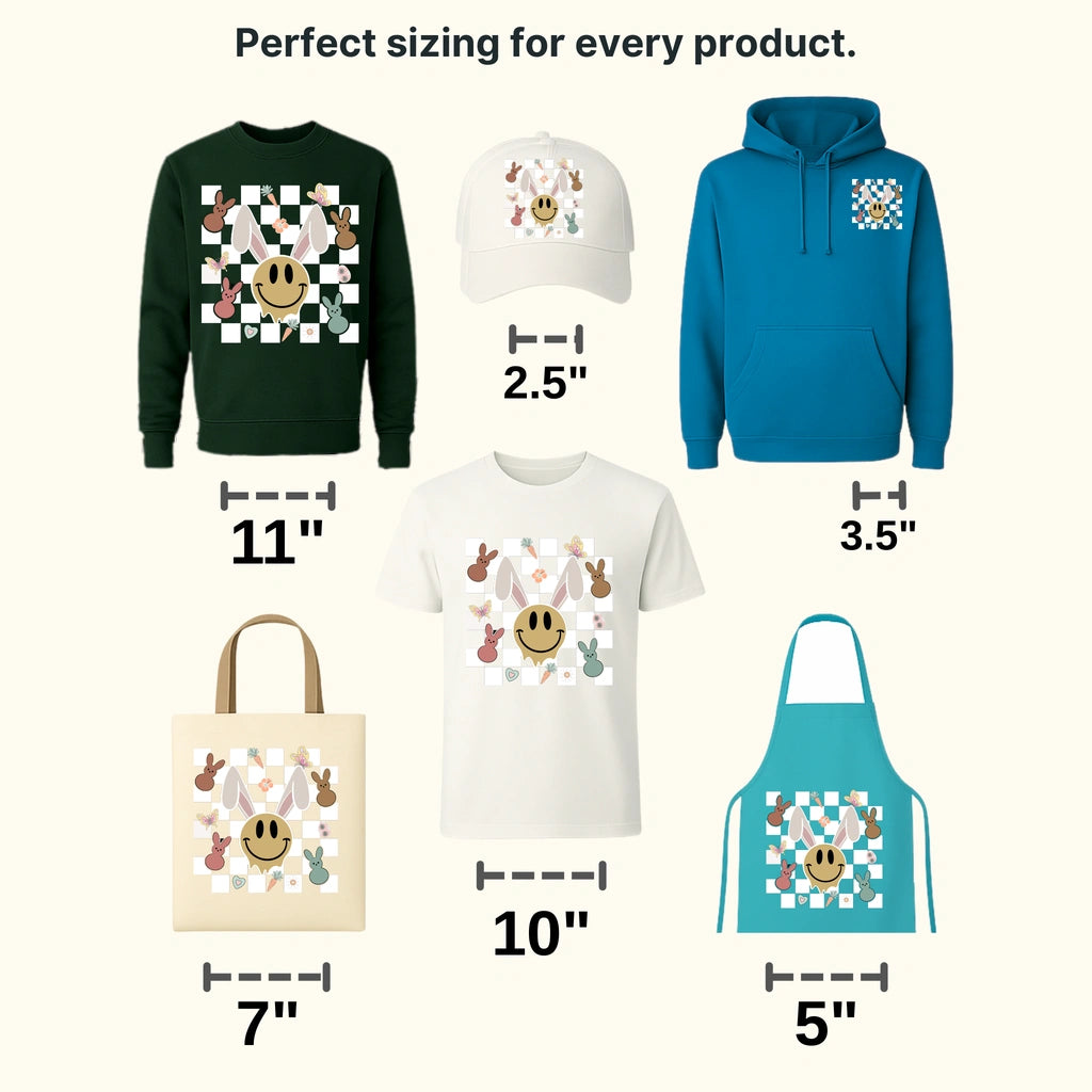 Smiley Bunny Ears Easter Design- DTF heat transfer - transferlegend