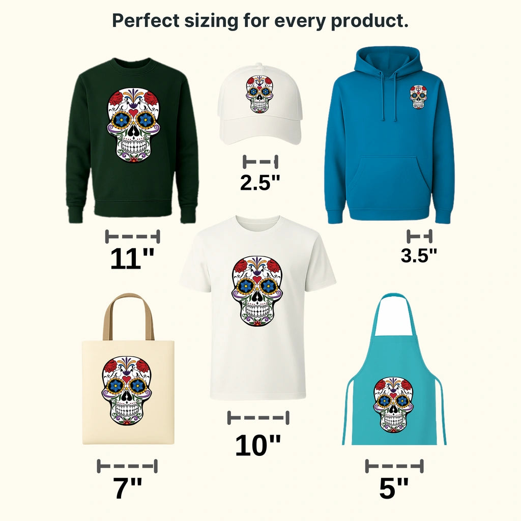 SUGAR SKULL 1 Design - DTF heat transfer - transferlegend