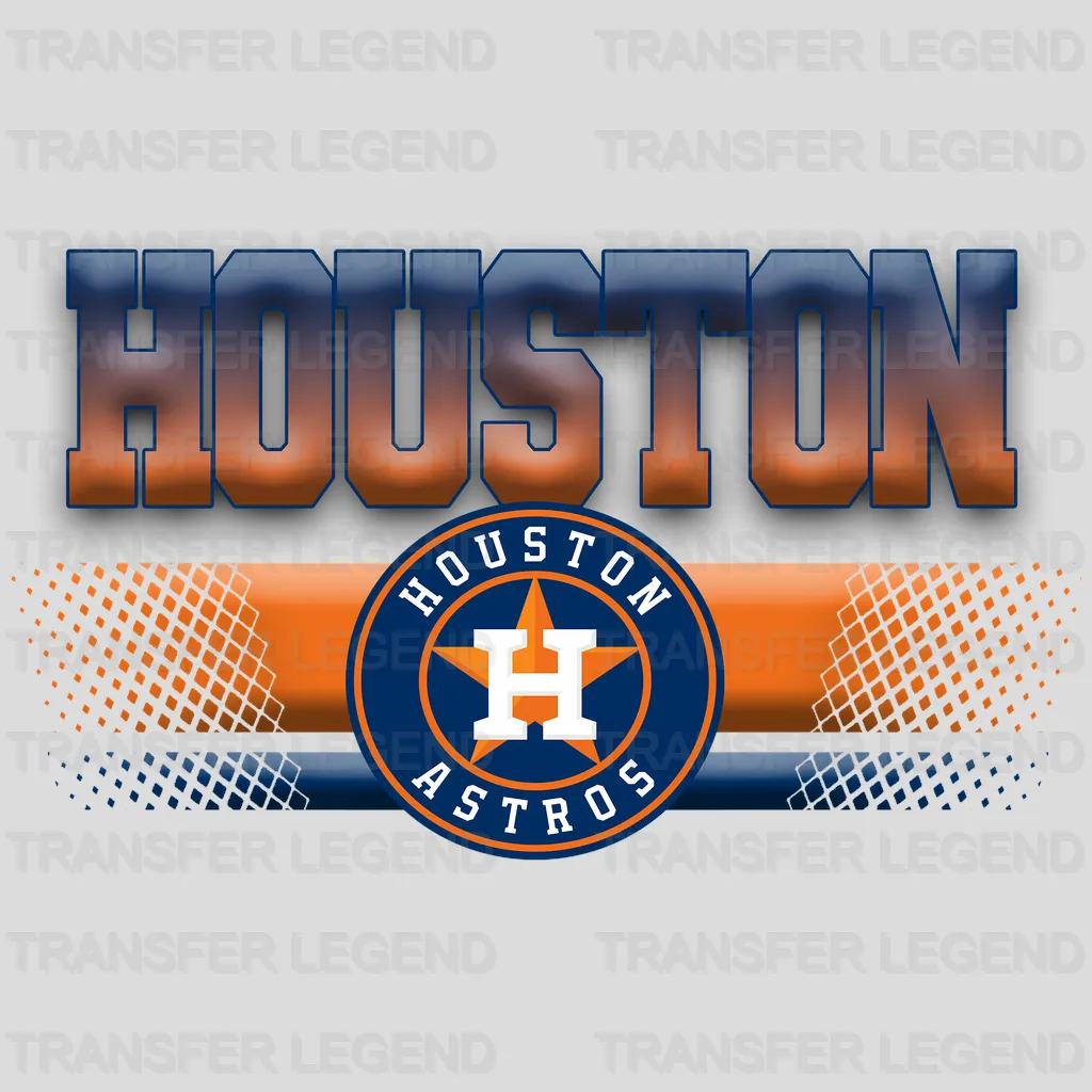 Houston Astros MLB Classic Text Strip Logo - DTF Iron On Transfer