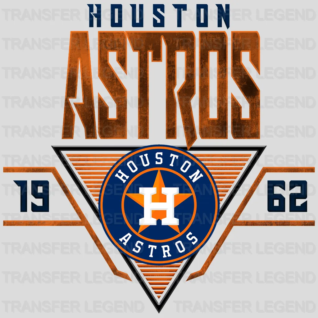 Houston Astros MLB Vintage Typography Poster - DTF Iron On Transfer
