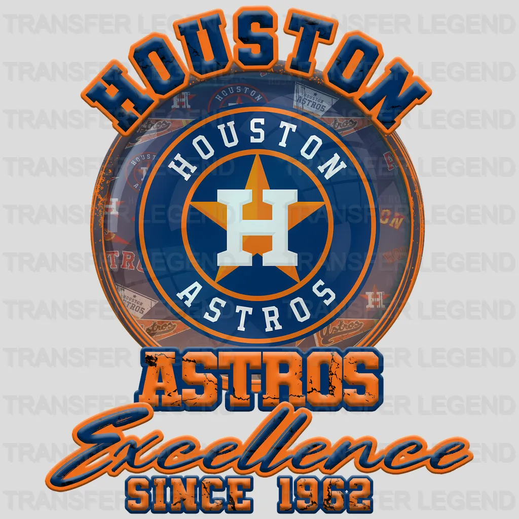 Houston Astros MLB Excellence Since 1962 DTF Iron On Transfer