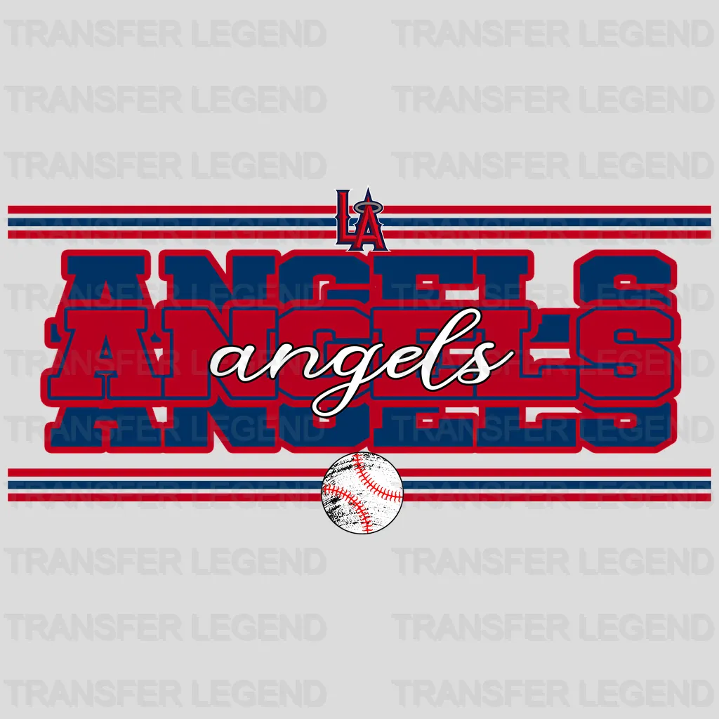Los Angeles Angels MLB Neon Light Bar Sign Style - DTF Iron On Transfer