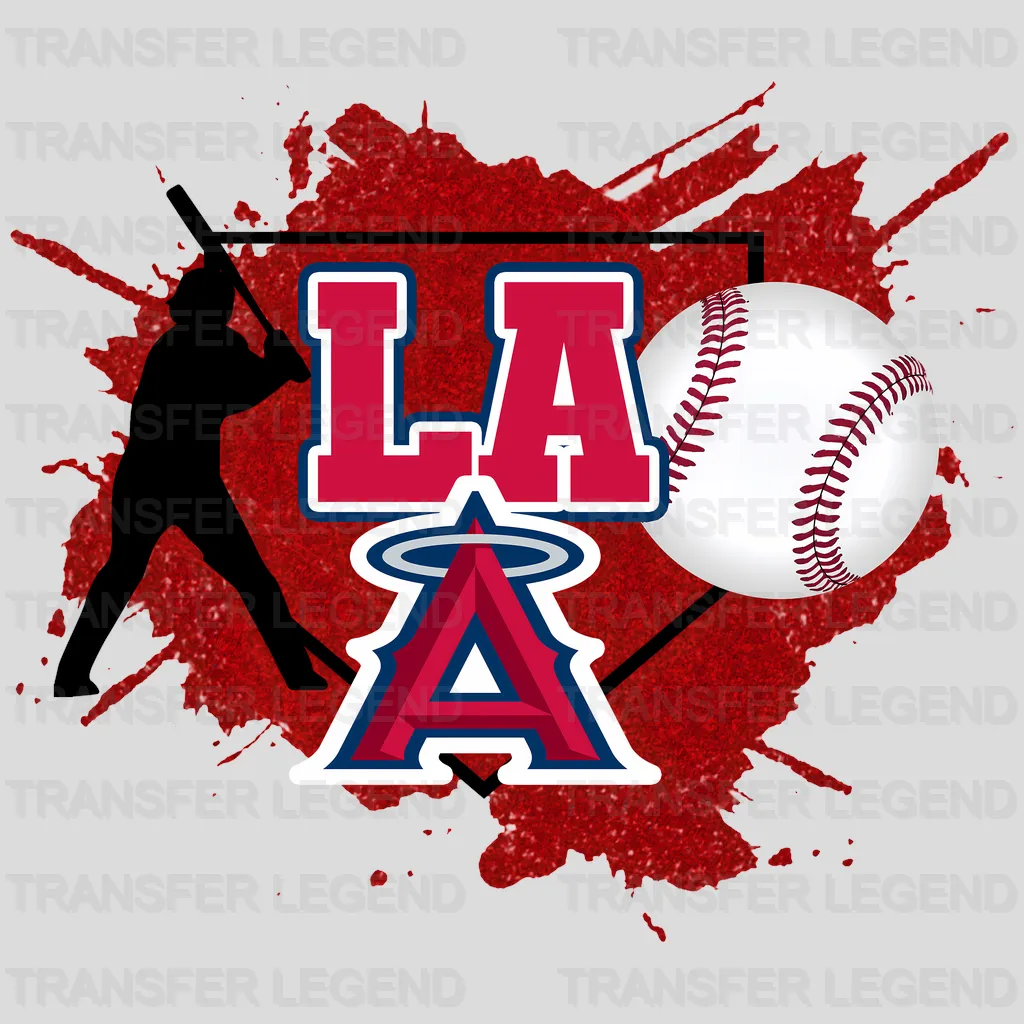Los Angeles Angels MLB Batter Silhouette Splash Art - DTF Iron On Transfer