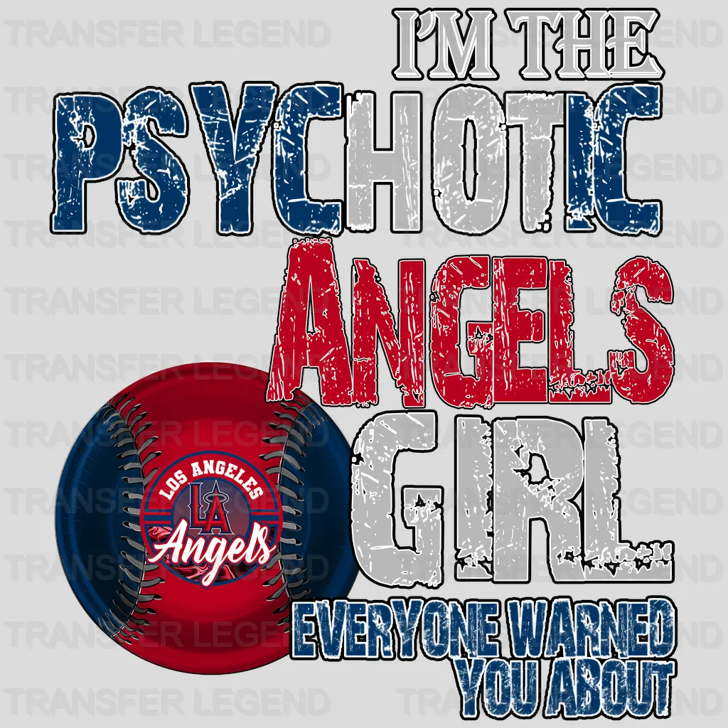 Los Angeles Angels MLB Los Angeles Psychotic Angels Girl DTF Iron On Transfer