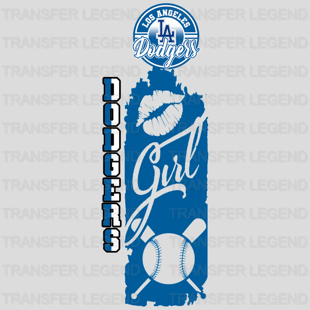 Los Angeles Dodgers MLB Vertical Bookmark Style Strip Logo - DTF Iron On Transfer