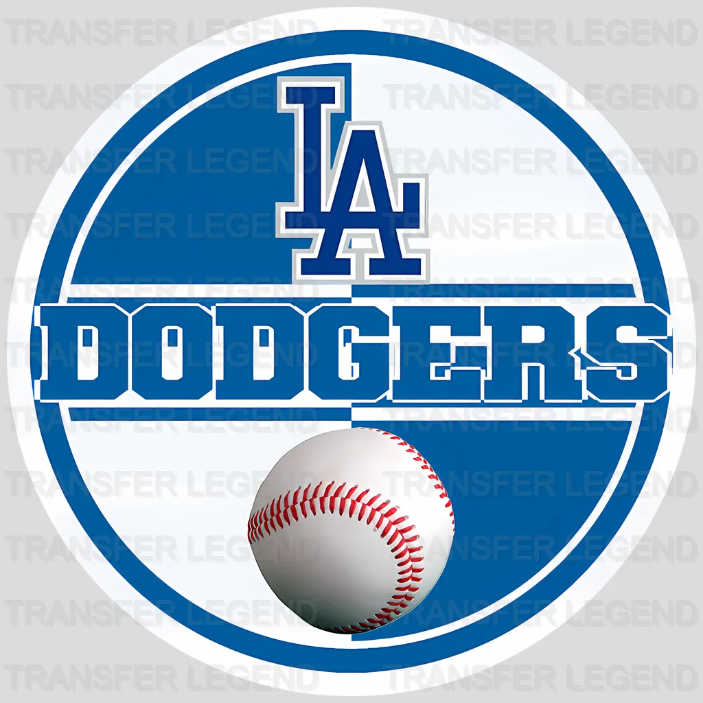 Los Angeles Dodgers MLB Circle Logo With Stitch - DTF Iron On Transfer