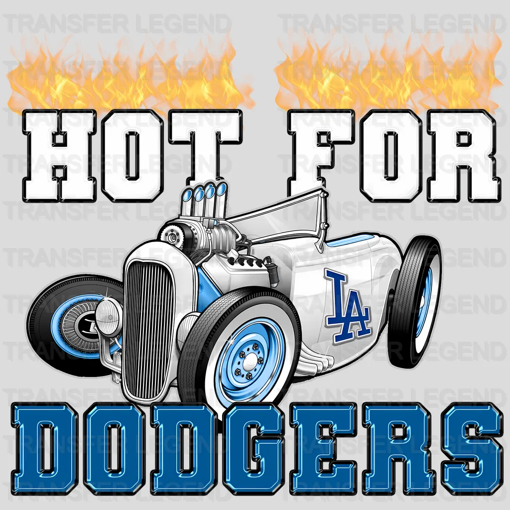 Los Angeles Dodgers MLB Blue Hair Gothic Girl Illustration - DTF Iron On Transfer