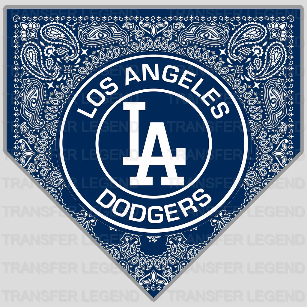 Los Angeles Dodgers MLB Blue Bandana Paisley Diamond Logo - DTF Iron On Transfer
