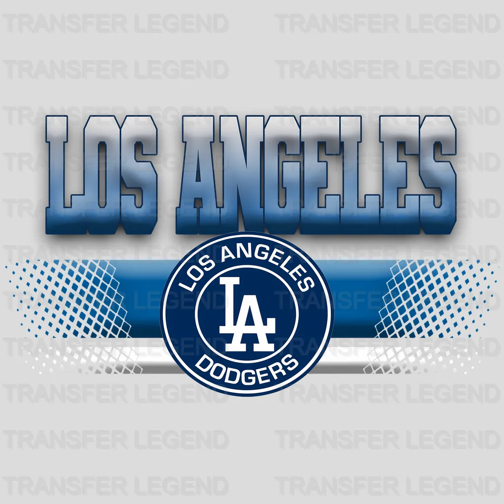 Los Angeles Dodgers MLB Metallic Chrome Text Effect - DTF Iron On Transfer