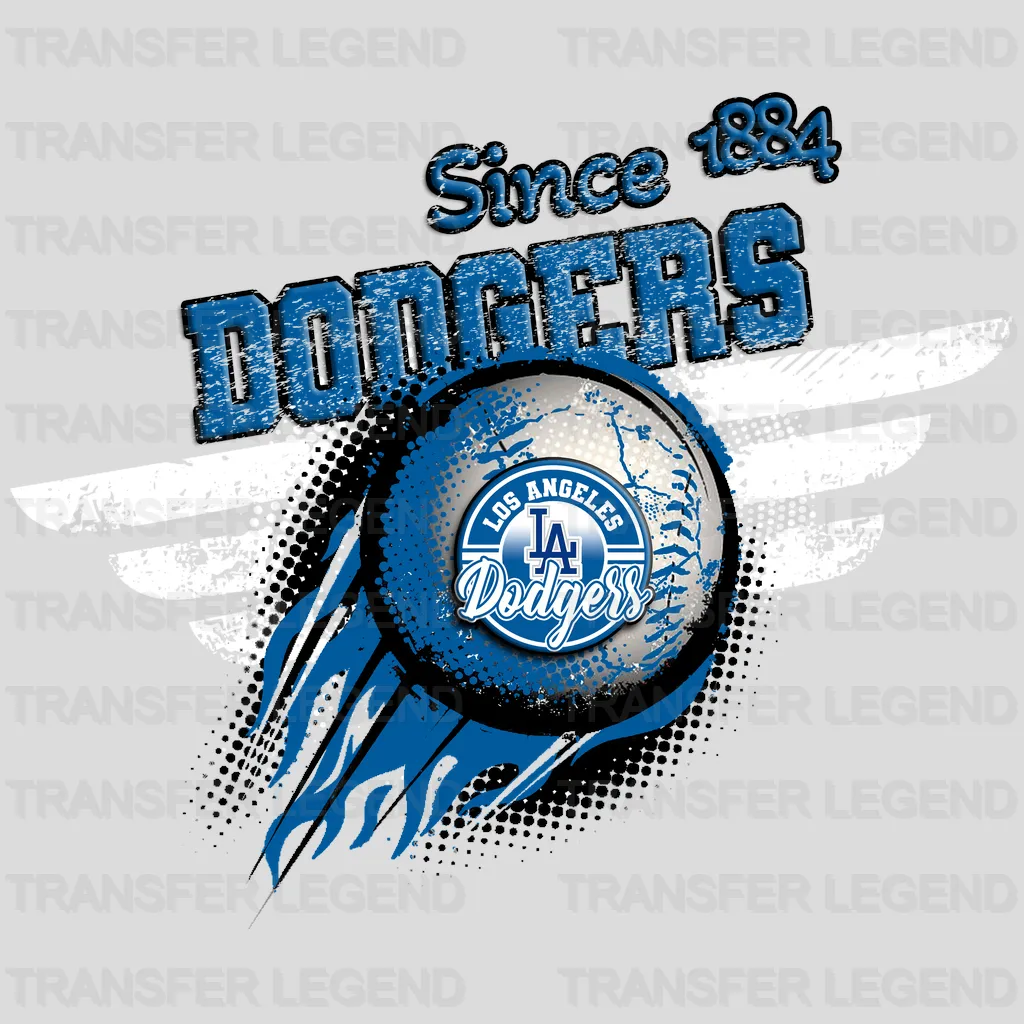 Los Angeles Dodgers MLB Winged Logo Vintage Emblem - DTF Iron On Transfer