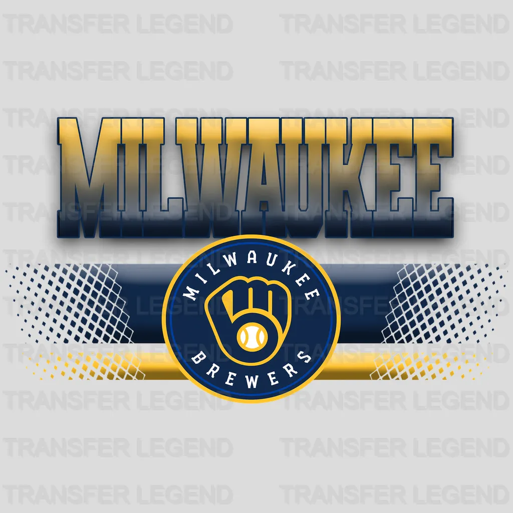 Milwaukee Brewers MLB Metallic Bar Logo - DTF Iron On Transfer