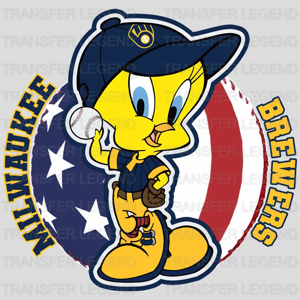 Milwaukee Brewers MLB Tweety Bird Cartoon Character - DTF Iron On Transfer